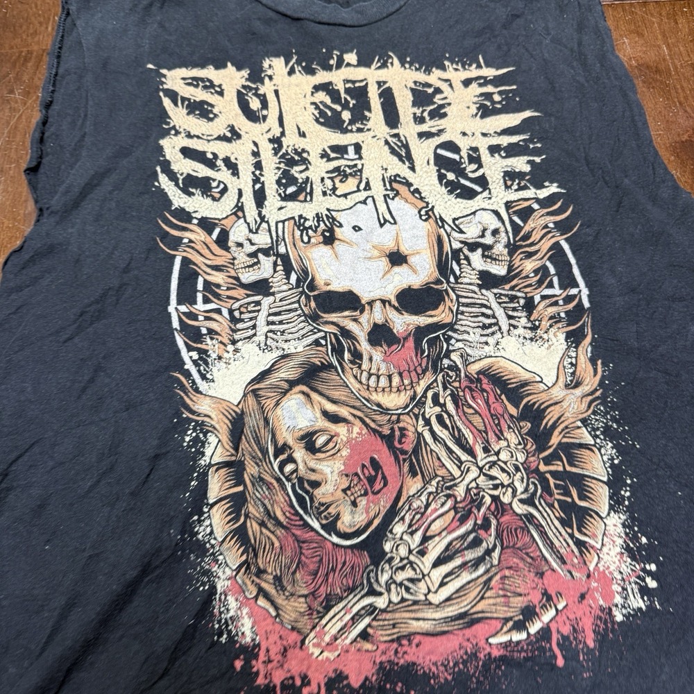 Suicide Silence Band Tee Headbang Black‎ Tank Top Size Small VTG Cutoff